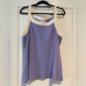 JL Elegant Lavender and Cream Women's Top Sz 2X